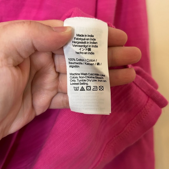 J.Crew Womens Cotton V-Neck Hoodie Pink Long Sleeve Size M - Picture 4 of 6